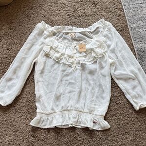 2010s NWT Hollister White Boho Top
